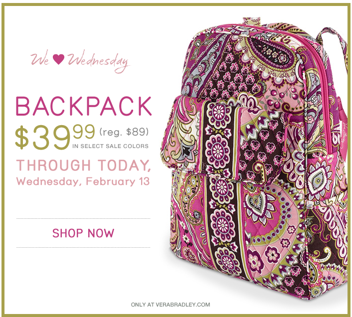 Vera Bradley Coupons and Deals: Backpacks for only 39.99â€¦today Weds ...