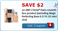 l oreal products 5 00 printable coupon save 2 00 on any l or 233 al 174 cosmetic product excluding magic perfecting base 0 17 fl l oreal products 5 00 printable coupon save 2 00 on any l or 233 al 174 cosmetic product excluding magic perfecting base 0 17 fl