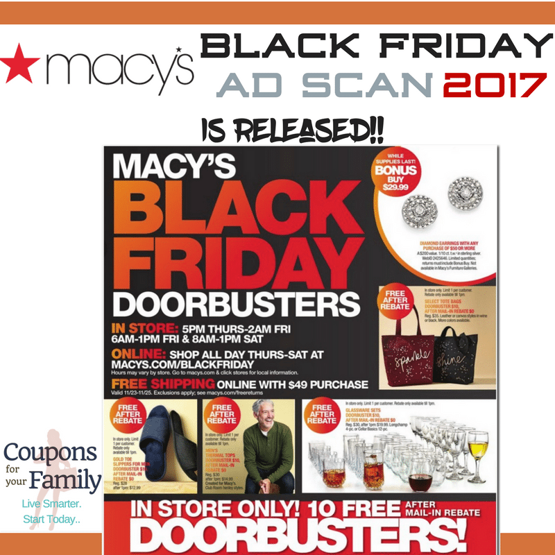 The Macy Black Friday Ad 2017 is released plus promo codes!