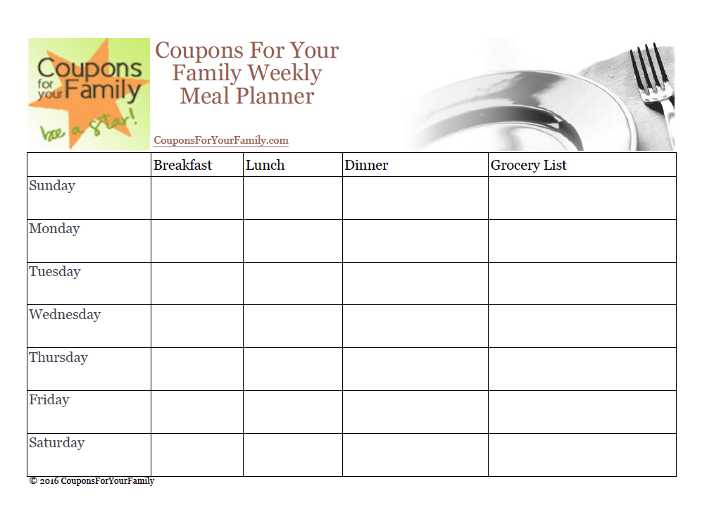 Grocery coupon planner