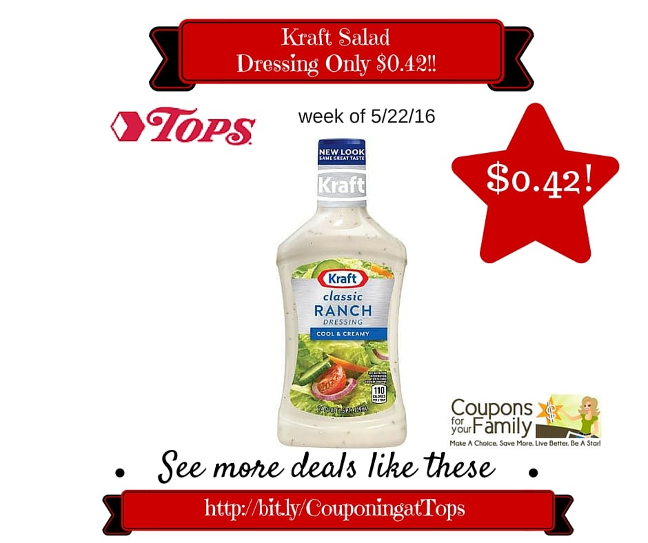 Tops Coupon Deal Kraft Salad Dressing Only 0.42