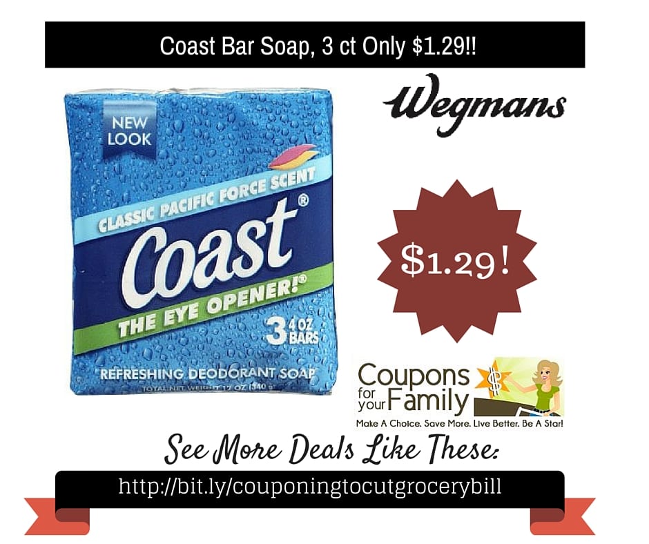 Wegmans Coupon Deal: Coast Bar Soap Only $1.29