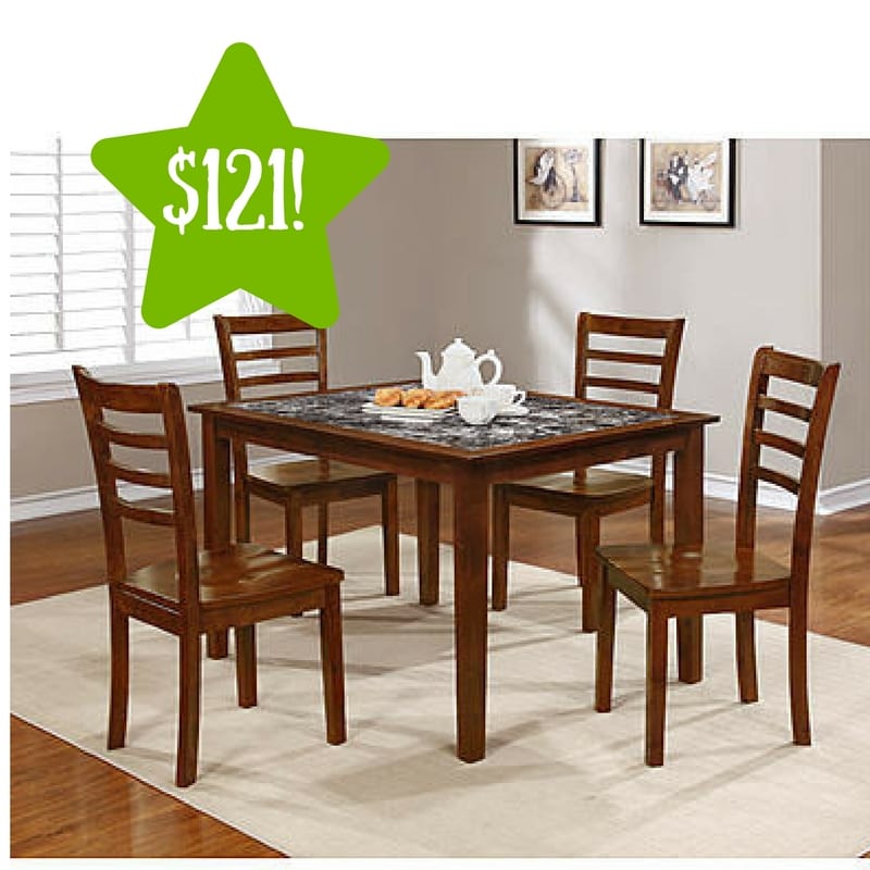 kmart: essential home jackson 5pc faux marble dining set only $121 kmart: essential home jackson 5pc faux marble dining set only $121