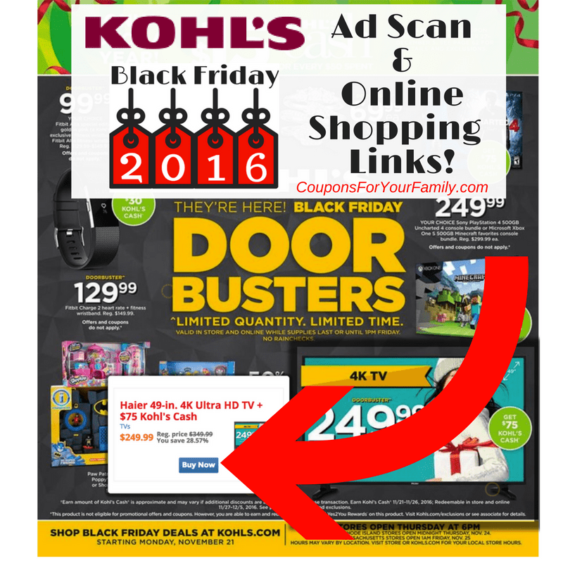 Kohls Black Friday Ad 2016 Released! Full Ad & Online shopping links!