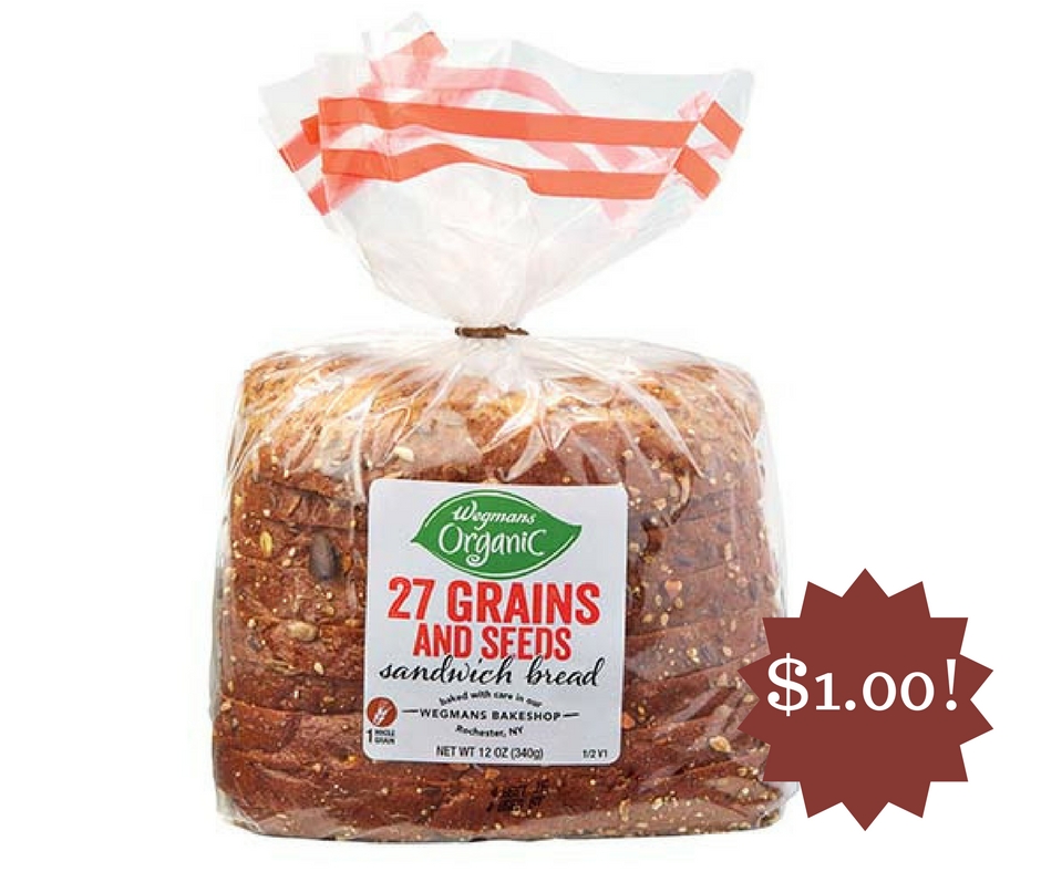 Wegmans Wegmans Organic Soft 27 Grains & Seeds Sandwich Bread Only 1.00