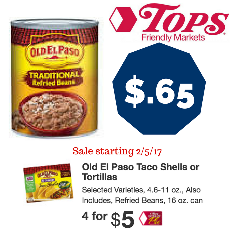 Sneak Peek Tops Coupon Deal Old El Paso Refried Beans starting 2/5