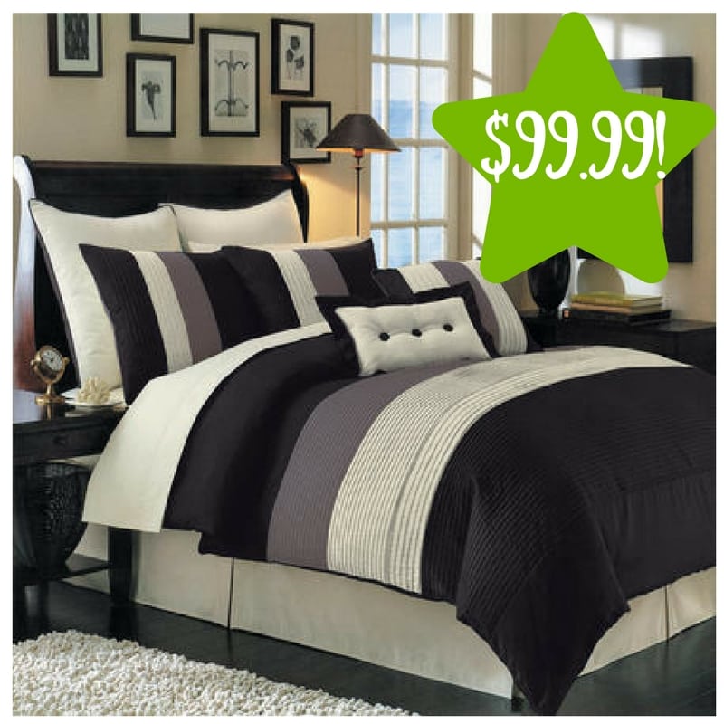 Kmart Luxury Hudson Black 8 piece Comforter Set Only 99.99 (Reg. 400)