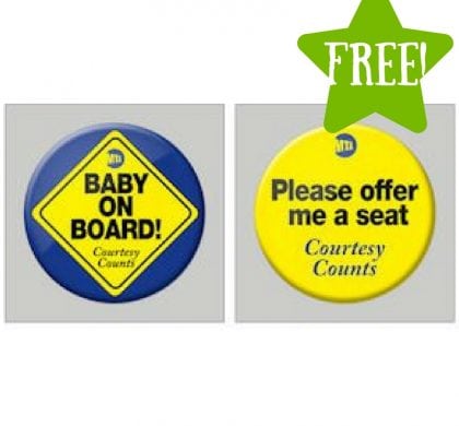 FREE Baby on Board or Please Offer Me a Seat Buttons