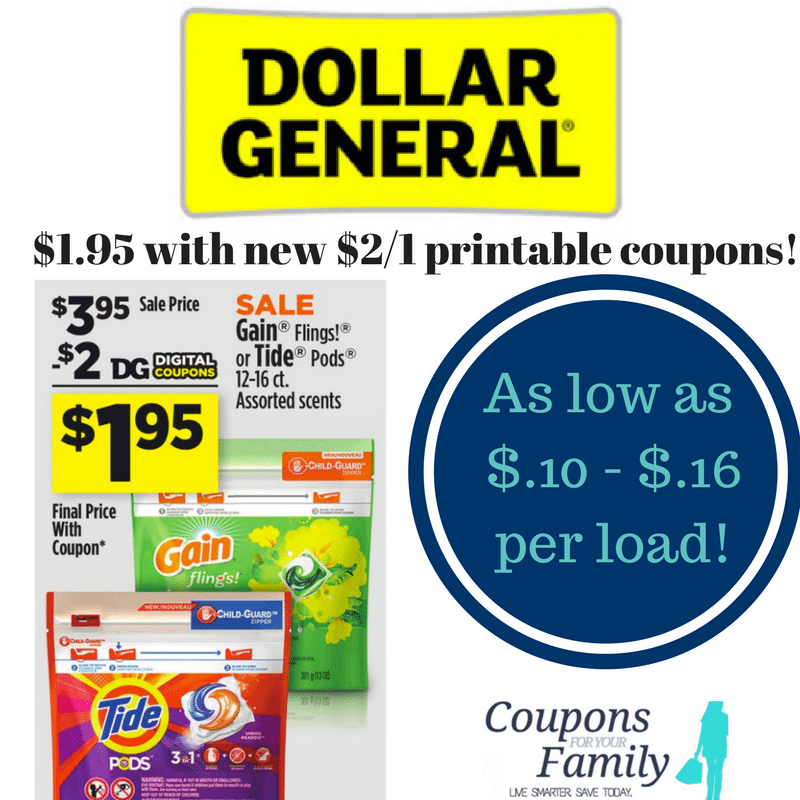 Dollar General Tide Pods Gain Flings Only 1 95 With New Coupon Print 