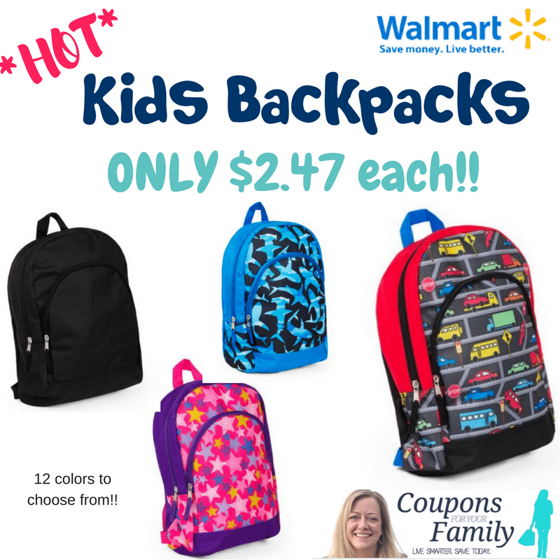 *HOT Back to School Deal still available* Walmart Kids Backpacks only