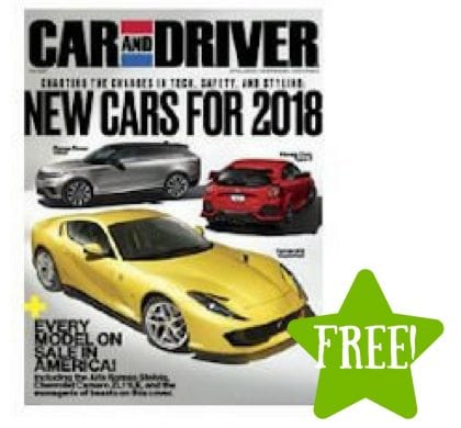 FREE Car and Driver Magazine Subscription