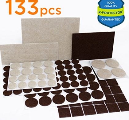 133 piece set Felt Furniture Pads under $10!! Best protection for hard surface floors!!