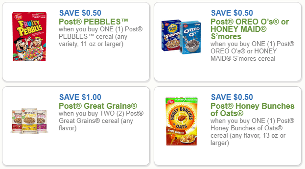 Coupon for post cereal 2018