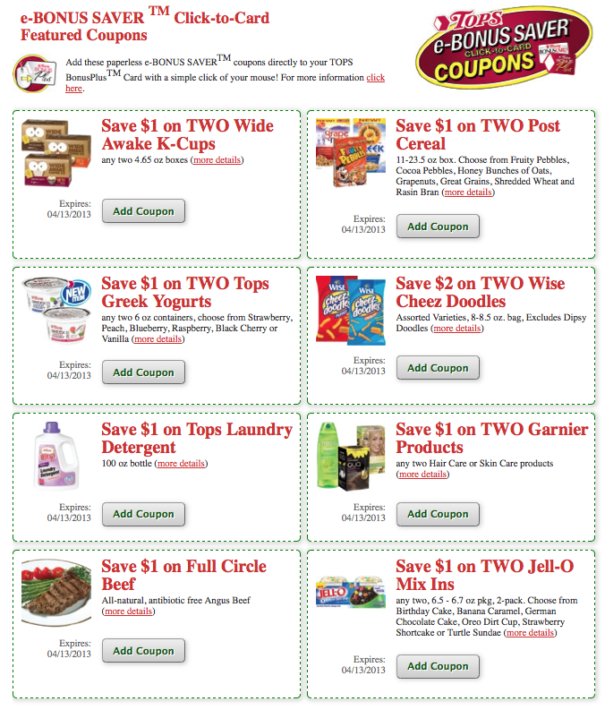 Tops Click To Card Coupons