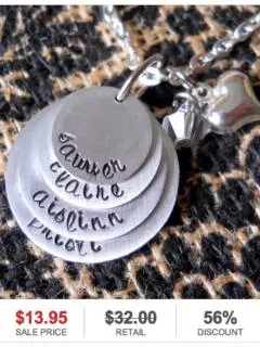 Mothers Hand Stamped Necklace