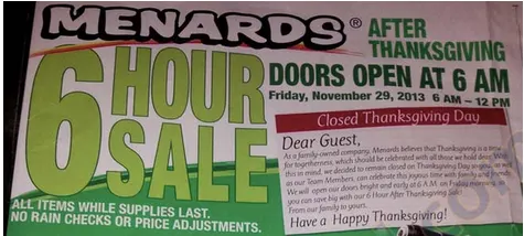 Menards Black Friday Deals