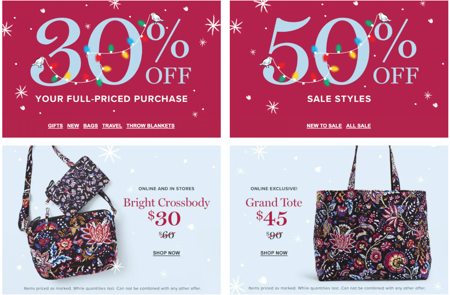 Vera Bradley Cyber Monday Coupons & Deals 2019 50 off, deals for 10
