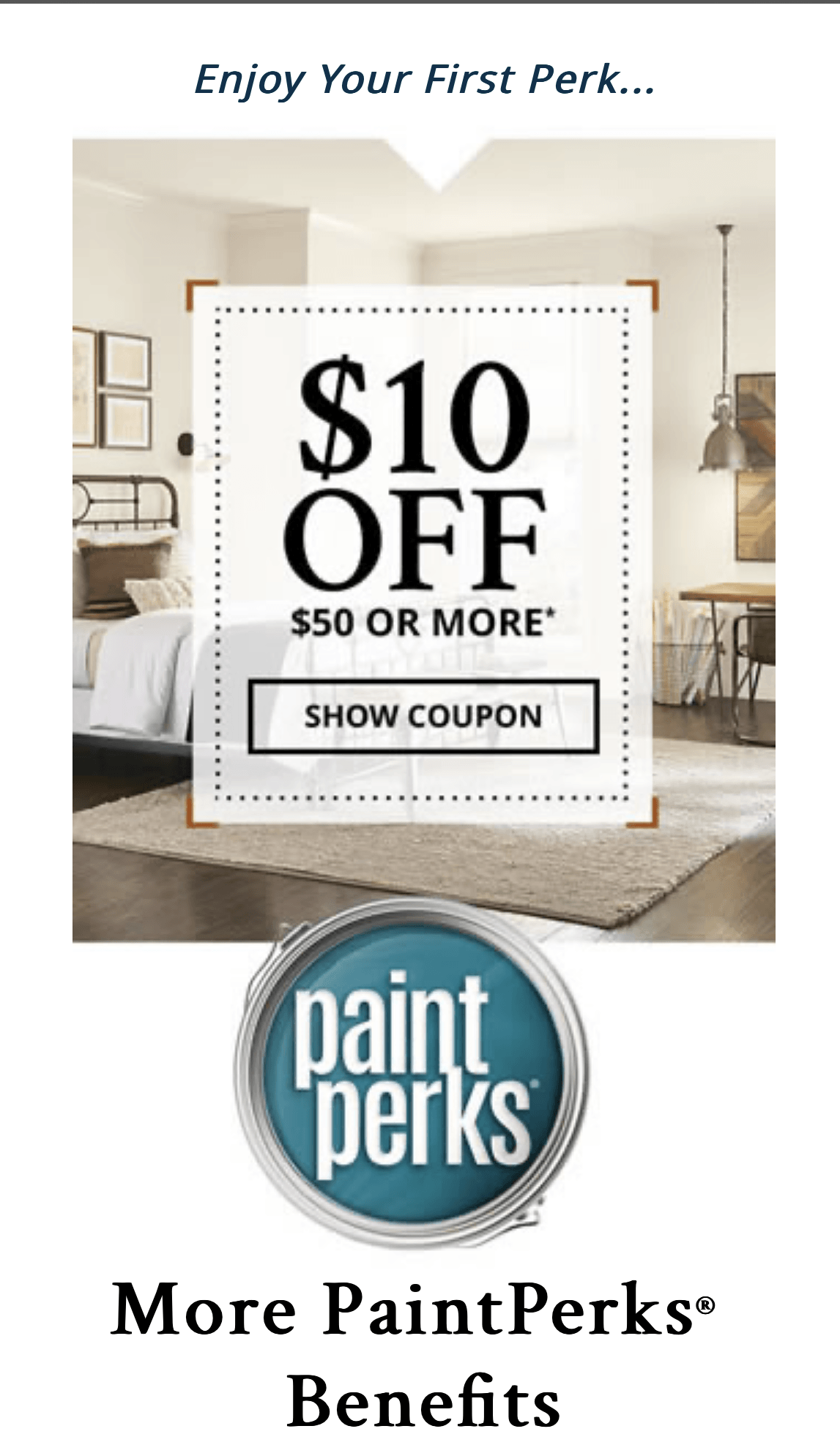 Sherwin Williams $10 off $50 coupon