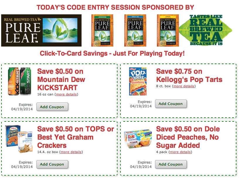 Tops Online Monopoly Game Coupons