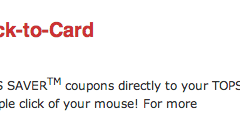 Tops Ebonus Saver Click To Card coupons