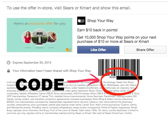 Free $10 Shop Your Way Rewards