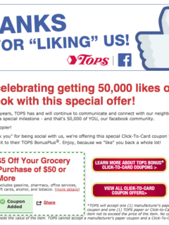 Tops Click to Card Coupon