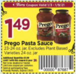 New $0.75/2 Prego Sauce coupon + deals at Tops, DG &amp; Wegmans