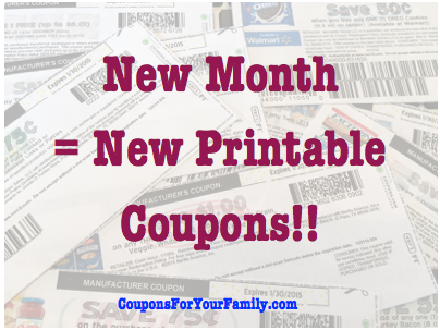 Hot New Monthly Printable Coupons released May 1st: over $500 in coupons to print now!