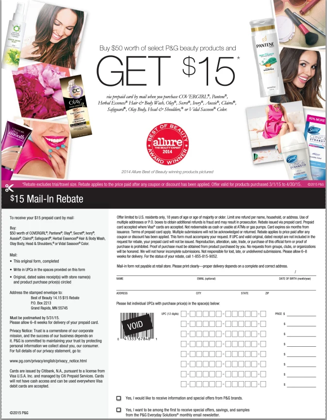 Proctor and Gamble Rebates