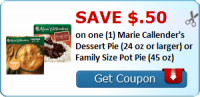Save $.50 on one (1) Marie Callender's Dessert Pie (24 oz or larger) or ...