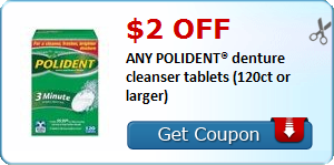 $2.00 OFF ANY POLIDENT® denture cleanser tablets (120ct or larger)