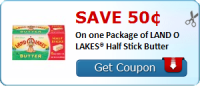 Save 50¢ On one Package of LAND O LAKES® Half Stick Butter
