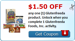 $1.50 off any one (1) Glutenfreeda product. Unlock when you complete 1 ...