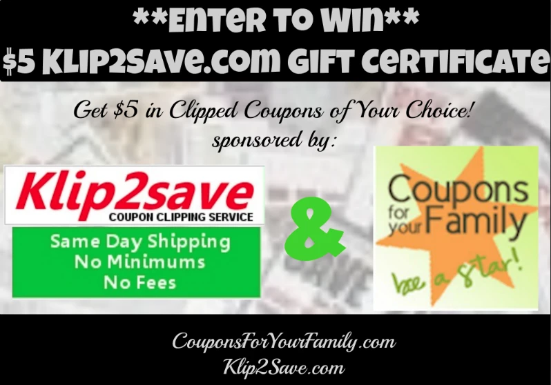 Clipped Coupon Gift Certificate Giveaway