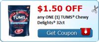 $1.50 OFF any ONE (1) TUMS® Chewy Delights® 32ct