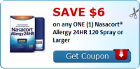 SAVE $6.00 on any ONE (1) Nasacort® Allergy 24HR 120 Spray or Larger