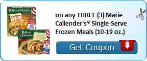 on any THREE (3) Marie Callender's® Single-Serve Frozen Meals (10-19 oz.)