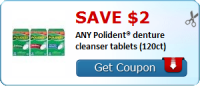 SAVE $2.00 ANY Polident® denture cleanser tablets (120ct)