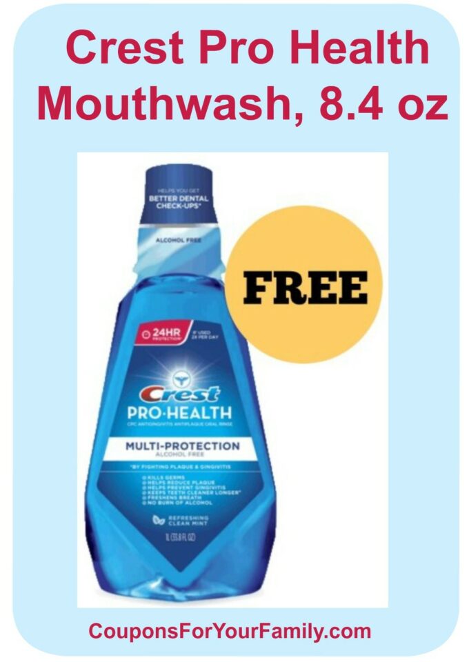 Get Crest Pro Health Mouthwash at Walgreens for FREE