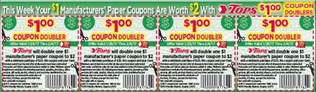 Tops Dollar Doublers 1/29