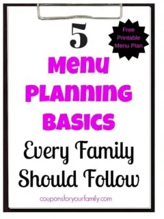 5 menu planning basics