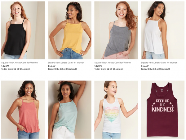 Old Navy Coupons &amp; Deals *TODAY ONLY*: Get Womens tanks for only $2!