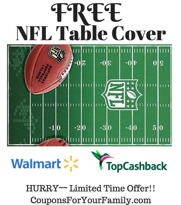 Free NFL Table COver from Topcashback