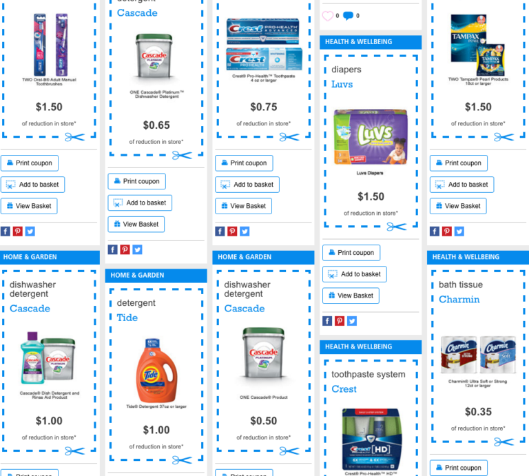 Print More Than 100 Proctor And Gamble Coupons March 2016 Tide 