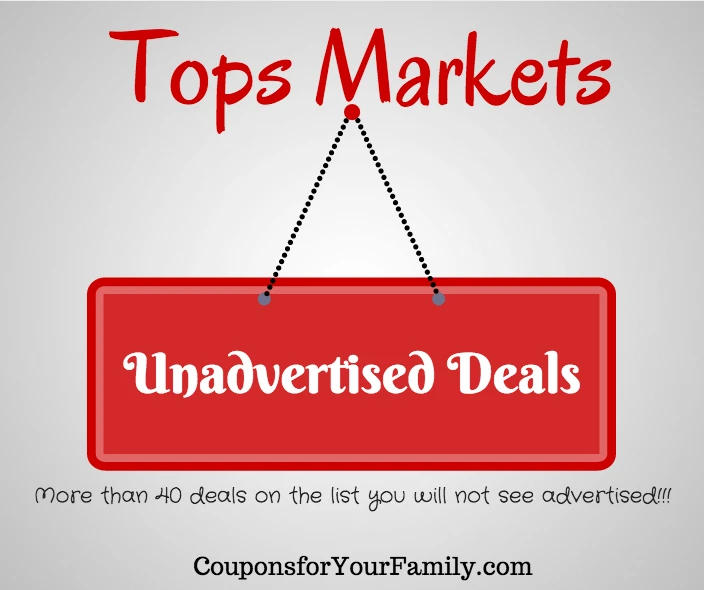 Tops Markets unadvertised Sale Deals updated MArch 22