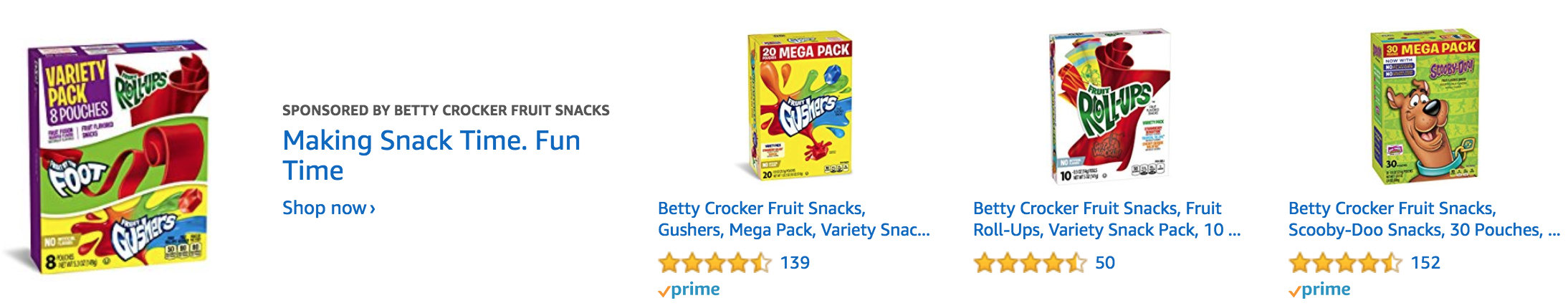 betty crocker fruit snacks
