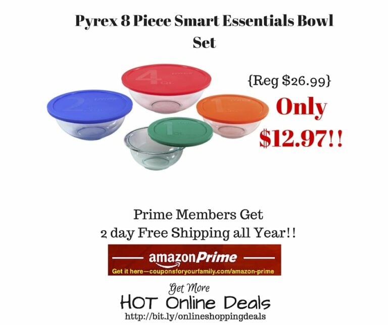 Amazon Deals: Pyrex 8 Piece Smart Essentials Bowl Set Only $12.97 (Reg ...
