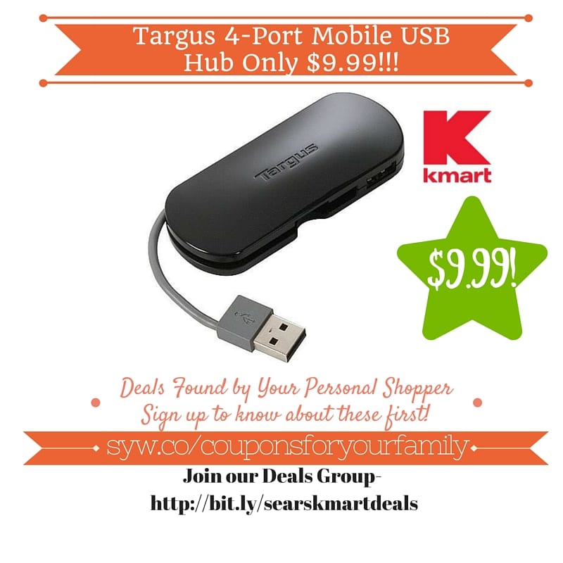 Kmart Retail Deals Targus 4Port Mobile USB Hub Only 9.99