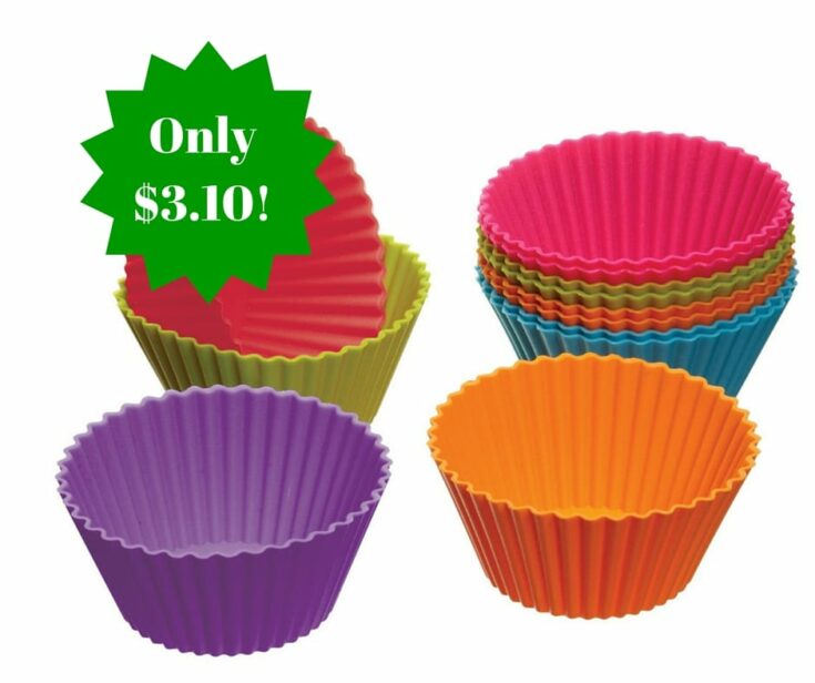 Set of 12 Coloured Silicone Cupcake Cases Only 3.10 Shipped