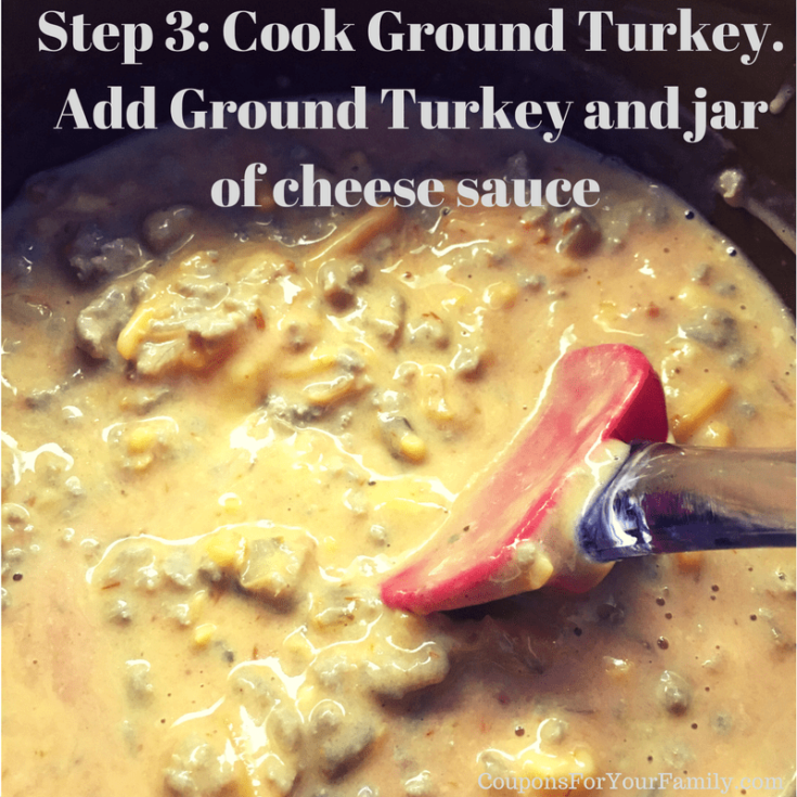 Easy Crockpot Queso Dip with Ground Turkey